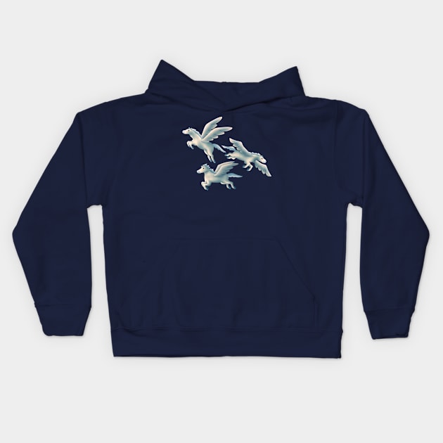 Flying horse Kids Hoodie by CleanRain3675